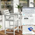 thumbnail image 6 of AreShark Outdoor Bar Set,2 Tall Adirondack Chairs and Table, All Weather HDPE Bar Height Outdoor Table and Chairs Set for Bistro Patio Balcony, Black, 6 of 10