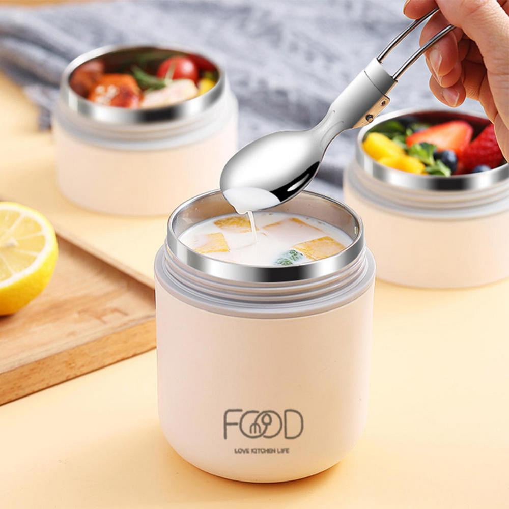 Stackable Thermal Containers, 2-Tier Double Wall Vacuum Insulated Food Jar  Thermos For Hot Food