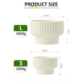 thumbnail image 2 of White Ceramic Ribbed Planters (2 Count), 2 of 5