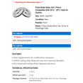 thumbnail image 2 of Front Brake Rotor Set 2 Piece - Compatible with 2012 - 2017 Audi A5 Quattro 2013 2014 2015 2016, 2 of 2