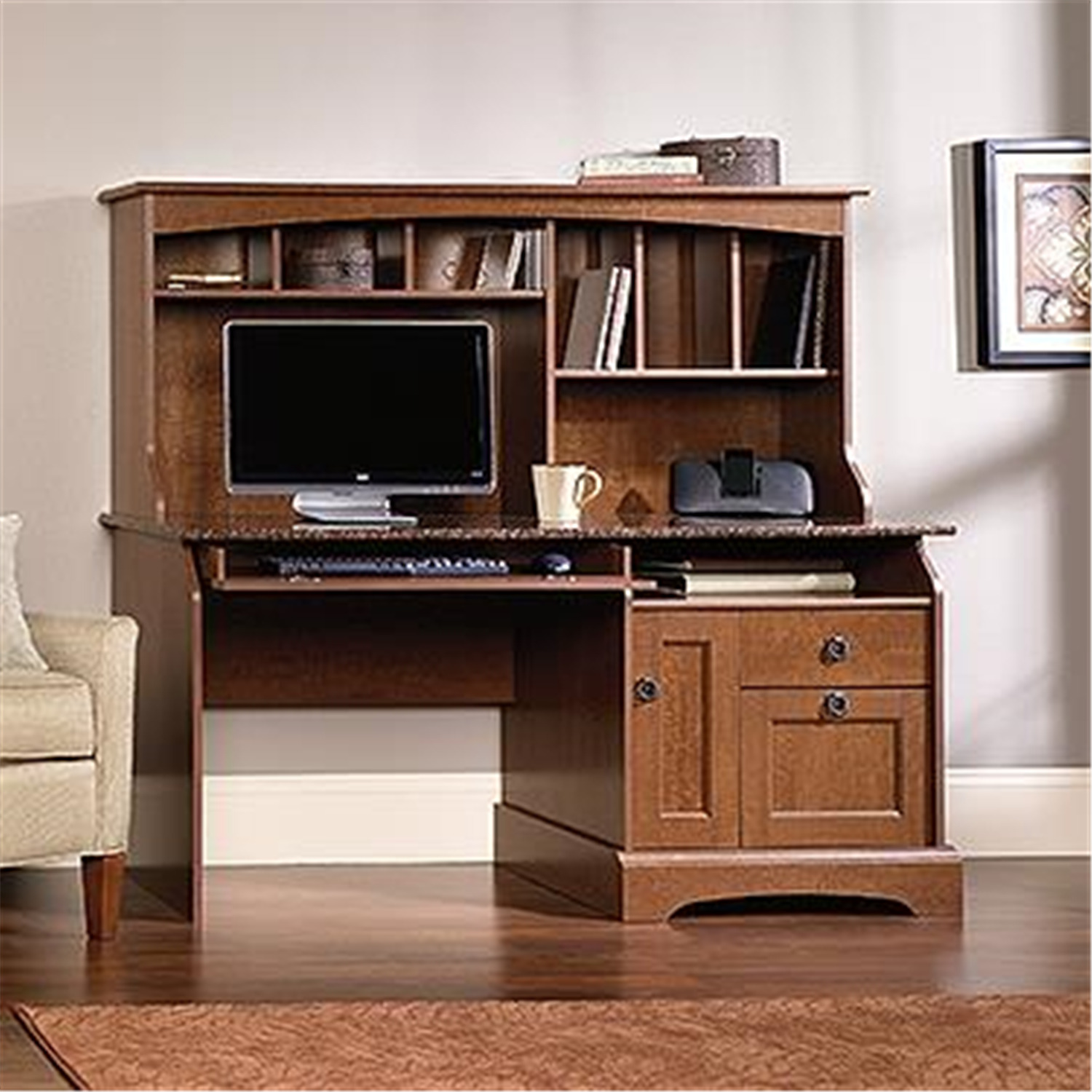 Graham Hill Computer Desk With Hutch - image 2 of 5