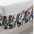 thumbnail image 2 of Tropical Bed Skirt, Flowers and Leaves of Exotic Plants Tropic Jungle Rainforest Theme Pattern, Elastic Bedskirt Dust Ruffle Wrap Around for Bedding Decor, 4 Sizes, Multicolor, by Ambesonne, 2 of 2