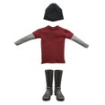 thumbnail image 1 of 1: 6 Camiseta Masculina Con Gorra + Botas Para Juguetes Calientes Kumik Solider Accs, 1 of 9