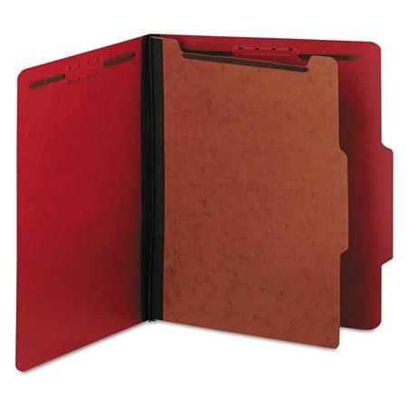 - Universal Pressboard Classification Folders, Letter, Four-Section, Ruby Red, 10/Box -UNV10203