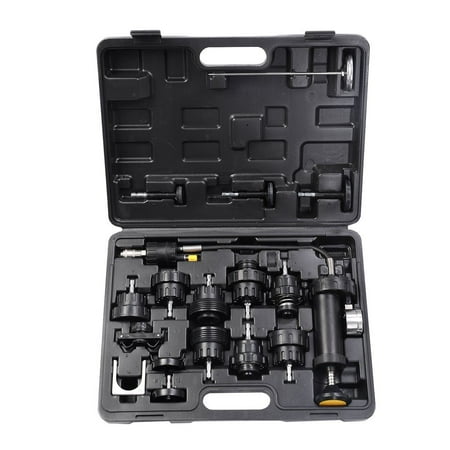 Goplus 18pcs Radiator Pump Pressure Cooling Leak Tester Kit Cap Pump Thermometer