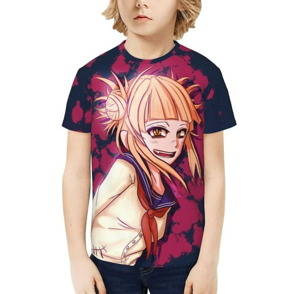 Himiko Toga Kids T-Shirt 3d Printed Graphic T-Shirts Boys And Girls Short Sleeve Shirts For Youth Kids X-Small