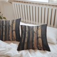 thumbnail image 7 of Waterproof Throw Pillow Covers Set of 2, 18x18 Inch Black Brown Plank Decorative Pillowcases Outdoor Pillow Slip Cushion Covers Set for Couch Tent Vintage Chic Wooden Grain, 7 of 7