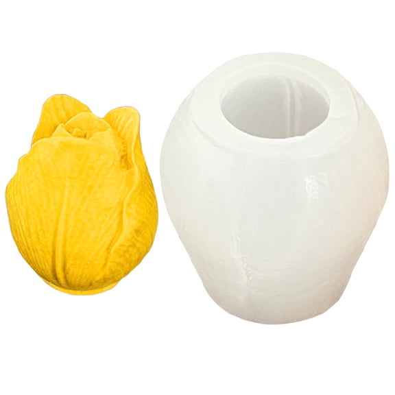Ktoot 1Pc Tulip Flower Silicone Mold, 5X4.5X3.2Cm Floral Candle Wax Soap Resin Molds with Food Safe Material, for Diy Home Decor Craft Chocolate Candy Making