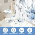 thumbnail image 4 of Dznils Blue Floral Shower Curtain Sets with Rugs, 16pc Watercolor Bathroom Curtains Set, 72" x 72", 4 of 10
