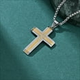 thumbnail image 4 of Metaljc Stainless Steel Cross Necklace for Men , Religion Fashion Jewelry Gifts, 24 In, 4 of 6