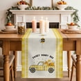 thumbnail image 2 of Table Runner 72 Inches Long for Kitchen Dining, Yellow Truck Dresser Scarf Farmhouse, Dining Table Decorations for Wedding/Parties, Spring Bees Daisy Car Star Buffalo Plaid Lines 14 x 72 In, 2 of 8