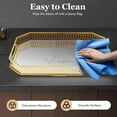 thumbnail image 4 of Miumaeov Gold Mirrored Perfume Tray, Glass Vintage Metal Octagon Mirror Surface Decorative Perfume and Makeup Organizer with Handles for Dresser Bathroom or Jewelry Display, 4 of 8