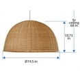 thumbnail image 6 of Kouboo Wicker Dome Pendant Lamp, Pendant Lighting for Kitchen Island, Bedroom, Dining Room, Living Room, Entryway, Natural, 6 of 6