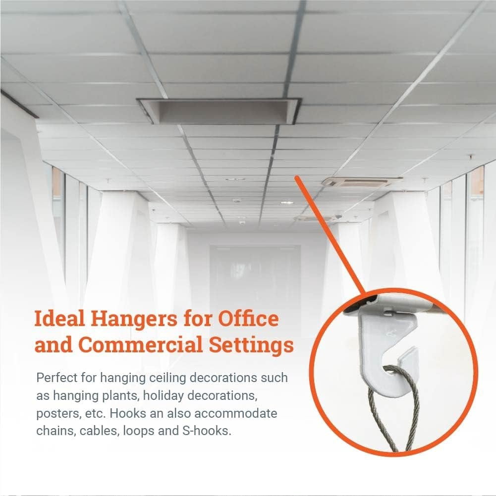Picture Hang Solutions - 15-lb Capacity Drop Ceiling Hooks (100 pieces per pack)