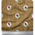 thumbnail image 1 of Soimoi Tissu en Voile de Coton à Rayures, Feuilles et Roses Imprimé Floral au Mètre 56 Pouces de Large, 1 of 3