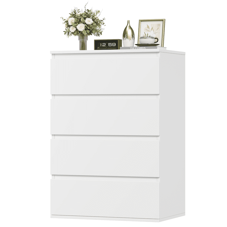 Homfa 4-Drawer Modern Dresser, White photo 5