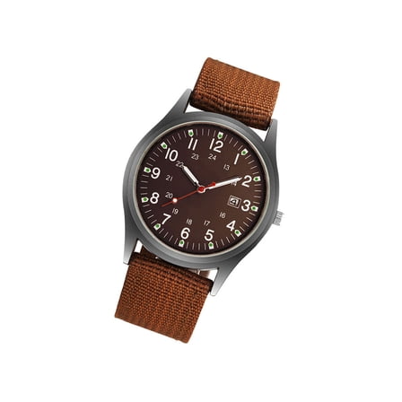 ELAYARD Men's Brown Watch with Nylon Strap, Stylish and Practical Wristwatch, Unique Chic Design