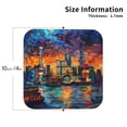 thumbnail image 2 of Honeii Neon Shanghai Cityscape Night Print Leather Coaster Set of 4, Ideal for Safeguarding Your Furniture from Drinks Spills and Effortless Cleanup-Square, 2 of 6