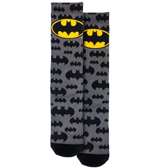 Spoontiques Batman Logo Crew Socks - SHOE SIZE (5-10 Men) (7-12 women)
