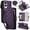 Dark Purple, variant on For Samsung Galaxy S23 Ultra 5G RFID Blocking Wallet Case, Crossbody Purse Phone Case with 9 Card Slots, Zipper Pocket & Detachable Strap,Purple,For Galaxy S23 Ultra 5G