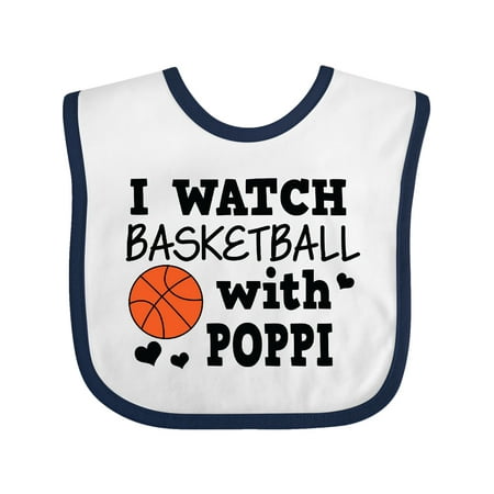 

Inktastic I Watch Basketball with Poppi Gift Baby Boy Bib