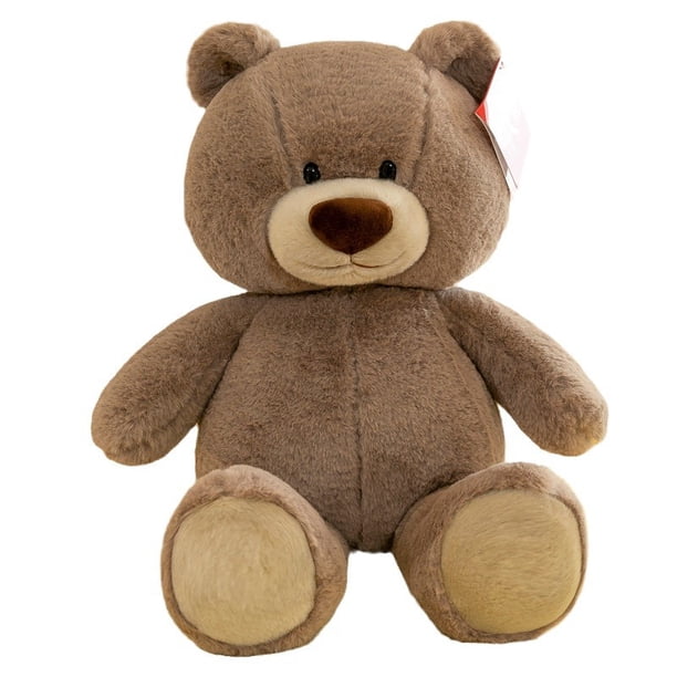 Muñeca de peluche con forma de oso de peluche con dibujos animados de 35 cm, color marrón suave