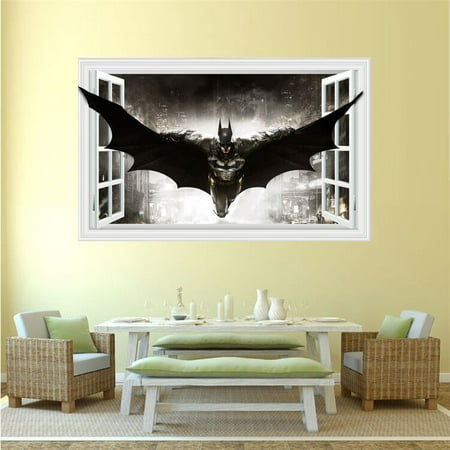 Removable Wall Stickers 3d Windows Batman Art Vinyl Decal Home Decor Canada - Batman Home Decor