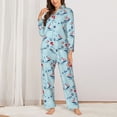 thumbnail image 3 of Wukai Sailboats Anchors Print Women's Pajama Set - Soft Long Sleeve Sleepwear for Comfort and Style-, 3 of 9