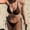 FF1218-BR, variant on Women's Bikini Set High Cut Triangle Sexy Tie Swimsuit Two Piece Beads Shoulder Straps Bathing Suit