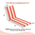 thumbnail image 6 of Pellebant 2 Pack Outdoor Chaise Lounge Cushions, Weatherproof Striped Outdoor Chaise Cushion 80" x 23"(1-Pack, Red & White Stripes), 6 of 7