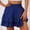 Blue, variant on Plus Size Shorts Clearance for Women,Women's Shorts with Pockets for Convenience,Women's Summer Solid Color High Waisted Shorts with Floral Pleated Hem Casual Shorts Navy L