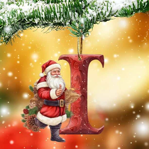 Personalized Acrylic Alphabet Christmas Ornaments DIY Hanging Decorations for Tree and Home
