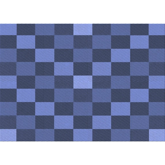 Ahgly Company Machine Washable Indoor Rectangle Transitional Blue Area Rugs, 4' x 6'