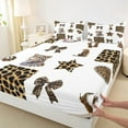 thumbnail image 3 of Manfei Girls Leopard Print Bed Sheets, Bow Knot Star High Heels King Sheets, Wild Cheetah Sheet Set, Ultra Soft Home Decor4 Pieces, 3 of 7