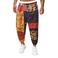 thumbnail image 2 of Kmbangi Men Casual Pants Graffiti Print Drawstring Tied-Ankle Loose Trousers, 2 of 9