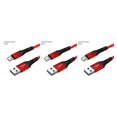 thumbnail image 4 of Shengyu Câble de Charge Rapide pour Téléphone 1M 2M en Nylon Tressé Micro USB Cordon de Données pour Câblage Fil pour Android Rouge Android 2M 3ensemble, 4 of 6