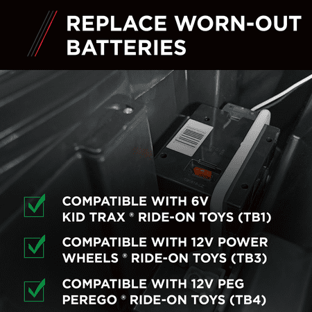 Schumacher Electric Charge ‘n Ride 12V Rechargeable Replacement Battery for Ride-on Toy Cars, TB3