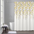 thumbnail image 4 of Yellow Gray Floral Shower Curtain for Bathroom, Spring Flowers Fabric Shower Curtain Set with Hooks, Waterproof Washable Bath Curtain for Bathroom Decor, 72"x72", 4 of 9