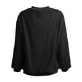 thumbnail image 4 of XIAOCHA Womens Sweatshirts Simple Solid Color Crewneck Pullover Tops Drop Shoulder Long Sleeve Loose Fit Warm Sweatshirt Fall Winter Layering, 4 of 5
