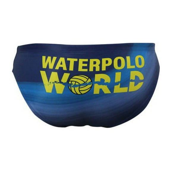 Men's Swimsuit Brief Athletic Swimwear Water Polo World,Blue, Underwater Rugby, High Performance