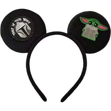 Mickey Minnie Ears Headband, Black Silver Mickey ears no bow diy Minnie, Ears for boy, Bulk Mickey Ears (Yoda-Manda)