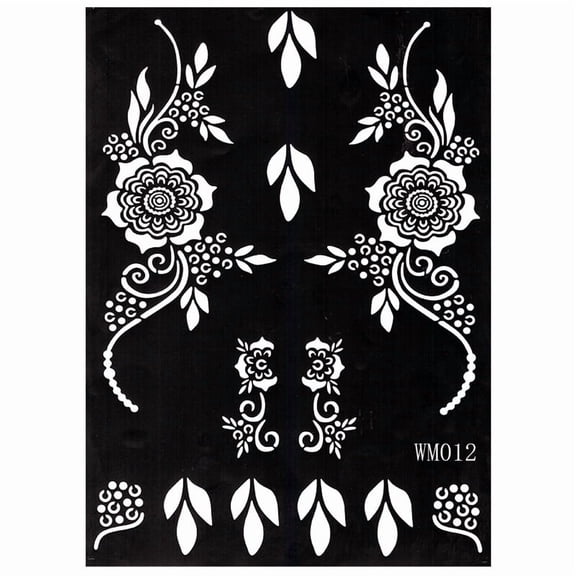 1 Sheet Henna Stencil Flower Design Templates For Hand Foot Body Painting Tools