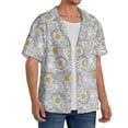 thumbnail image 2 of Pofeuu Daisies Flowers Print Mens Casual Short Sleeve Shirts Beach Summer Spread Collar Pocket Tops Men's Casual Short-sleeved Shirt-4X-Large, 2 of 5