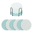 thumbnail image 2 of 8 manteles individuales tejidos para bebidas, posavasos rústicos multiusos resistentes al calor con soporte, almohadilla de aislamiento térmico para Azul, 2 of 9