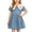Light Blue, variant on Amidoa Girls Summer Dresses Short Sleeve A-Line Solid Color Dresses Kids Casual Sundress Blue Size 12