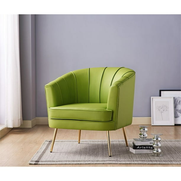Furniture Of America Elvie Mid Century, Lime Green Leather Chair