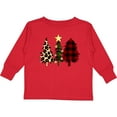 thumbnail image 3 of Inktastic Three Christmas Trees in Plaid and Leopard Print Boys or Girls Long Sleeve Toddler T-Shirt, 3 of 5