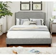 thumbnail image 2 of Leonel Signature Queen Size Upholstered Panel Bed with Nailhead Trim, Multiple Colors, 2 of 7