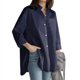 thumbnail image 1 of Camisa blanca de mujer primavera y otoño nueva camisa suelta de manga larga literaria y artística Irfora Azul marino 3XL, 1 of 5