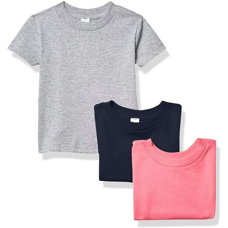 

Marky G Apparel Baby and Toddler Short-Sleeve T-Shirts 100% Cotton Jersey Crew-Neck Tee 24M Navy/Hot Pink/Heather(Pack of 3)